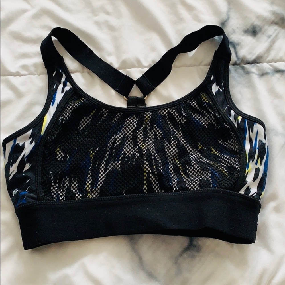 Black/Multi Colour Razorback Sports Bra